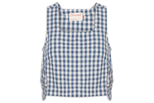 Blusa Feminina Shell Jeans Vichy - Azul