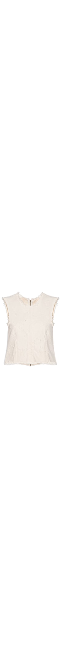 Blusa Feminina Sleeveless Denim Texture - Bege