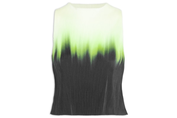 Blusa Feminina Sleeveless Plisse Blurred Neon - Preto