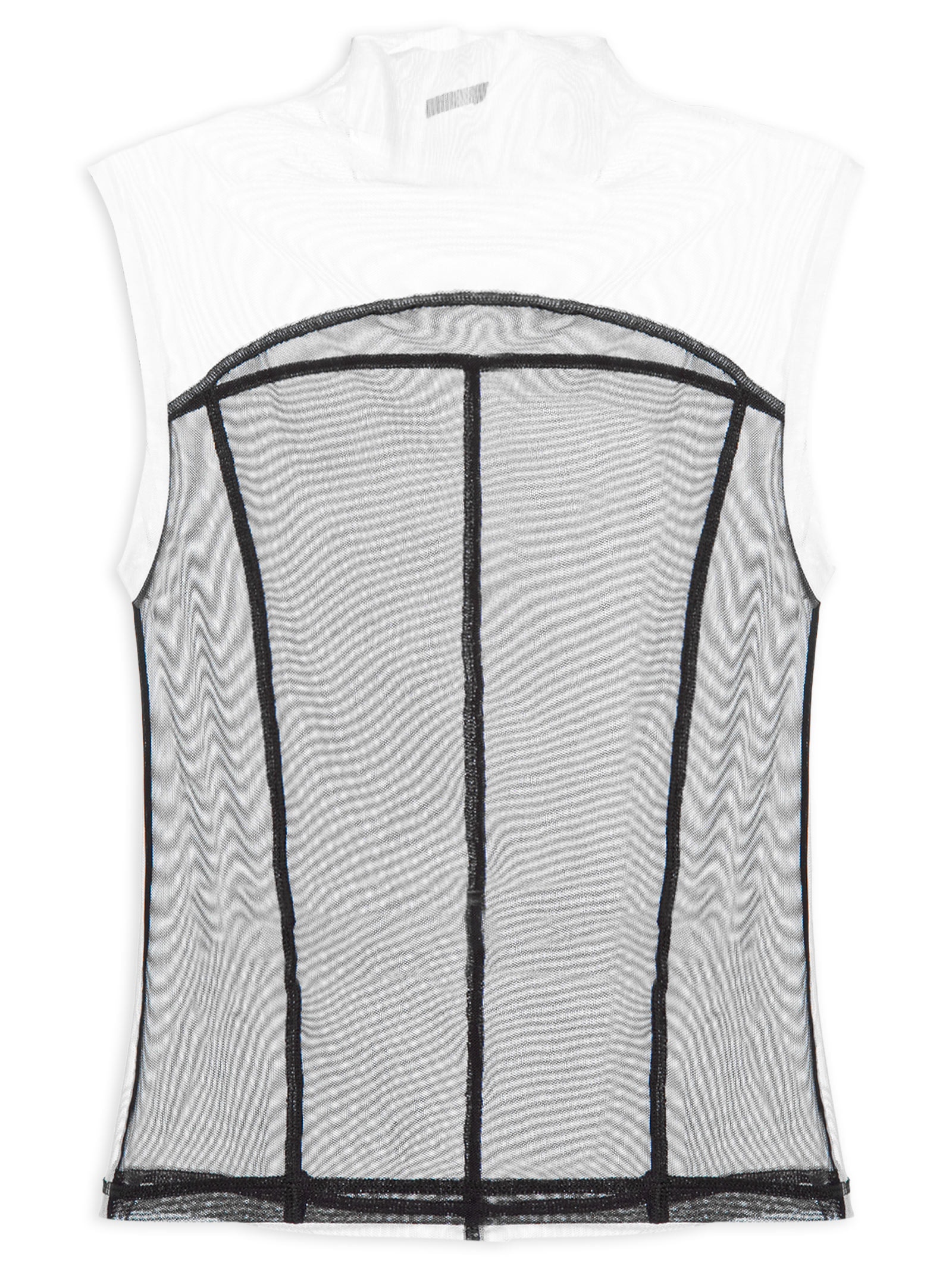 Blusa Feminina Sleeveless Tule Recortes Preto Osklen