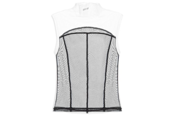 Blusa Feminina Sleeveless Tule Recortes - Preto