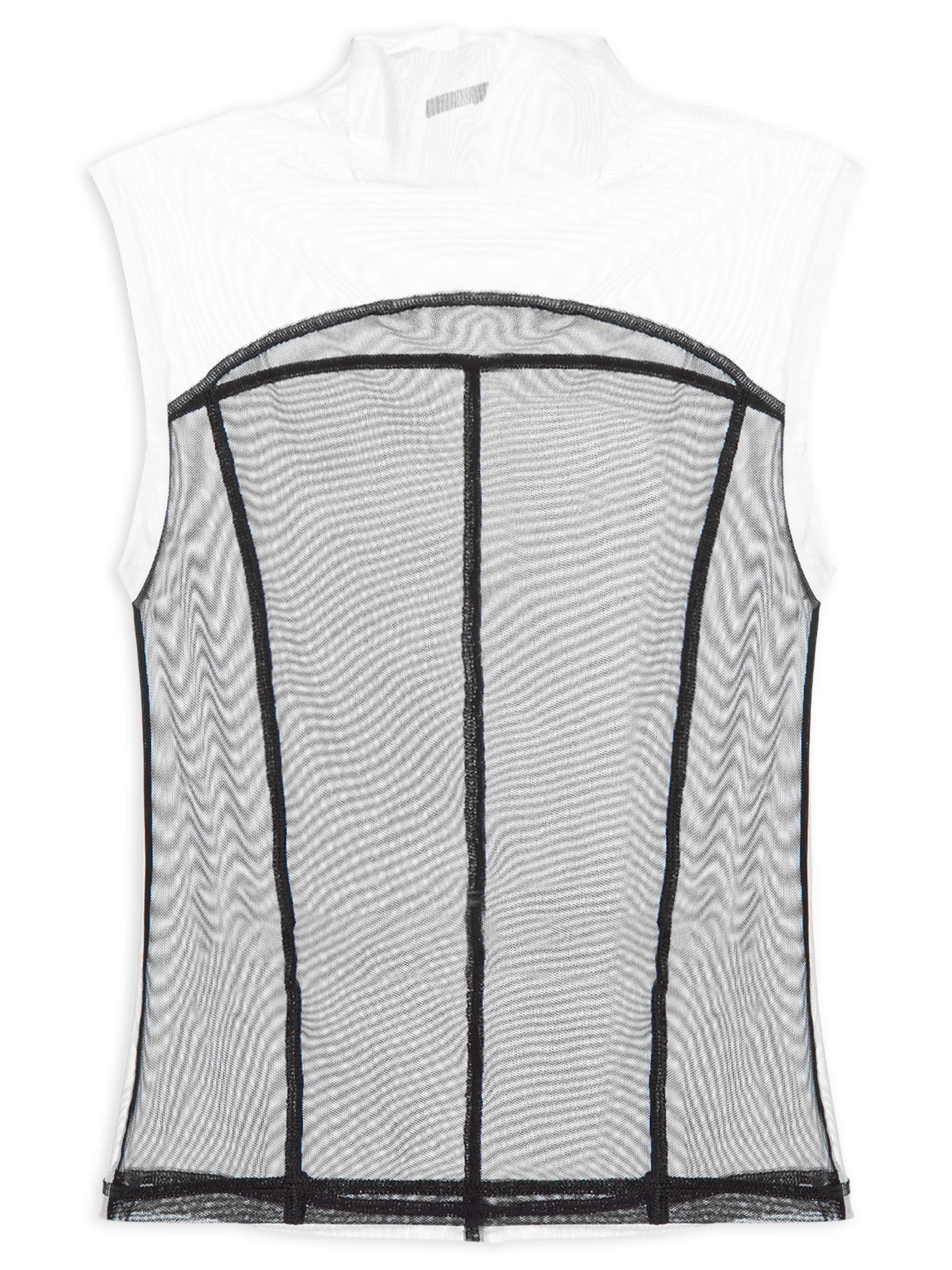 Blusa Feminina Sleeveless Tule Recortes Preto Osklen