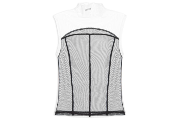 Blusa Feminina Sleeveless Tule Recortes - Preto