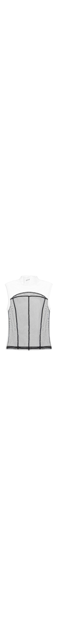 Blusa Feminina Sleeveless Tule Recortes - Preto