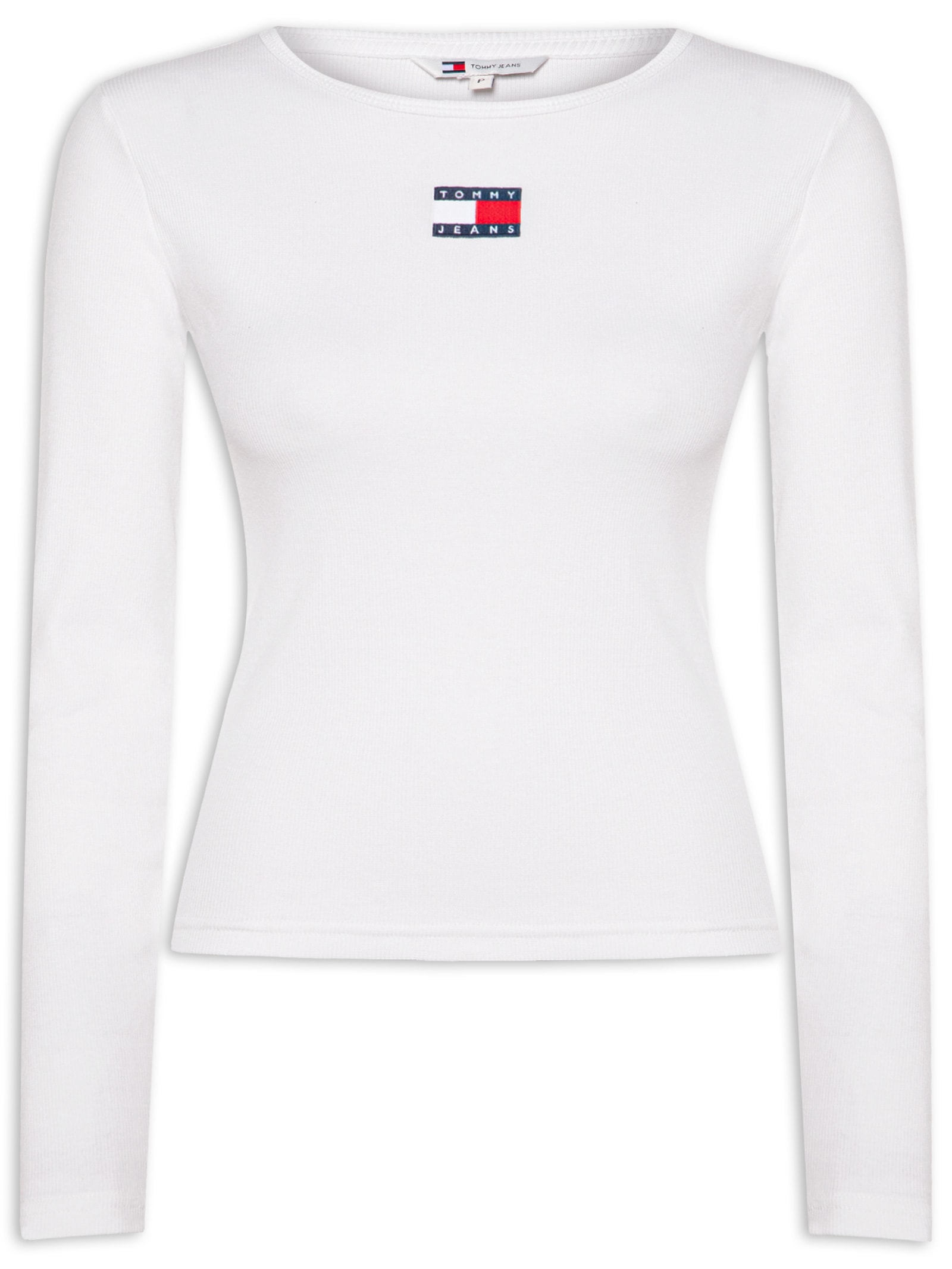 Blusa Feminina Slim Badge Ext Branco Tommy Jeans
