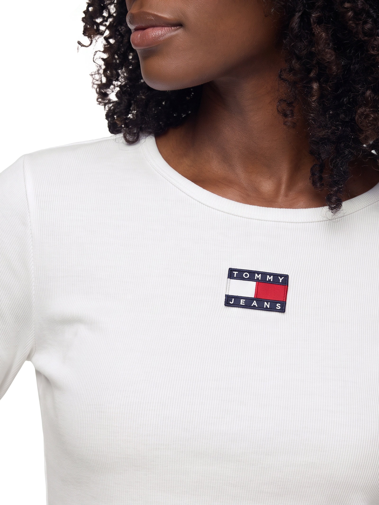 Blusa Feminina Slim Badge Ext Branco Tommy Jeans