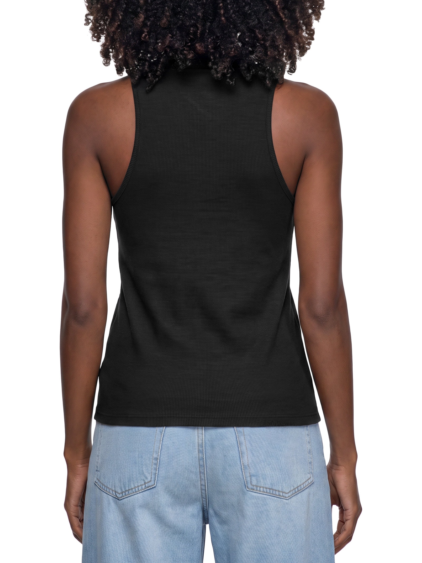 Blusa Feminina Slim Badge Rib Tank Preto Tommy Jeans