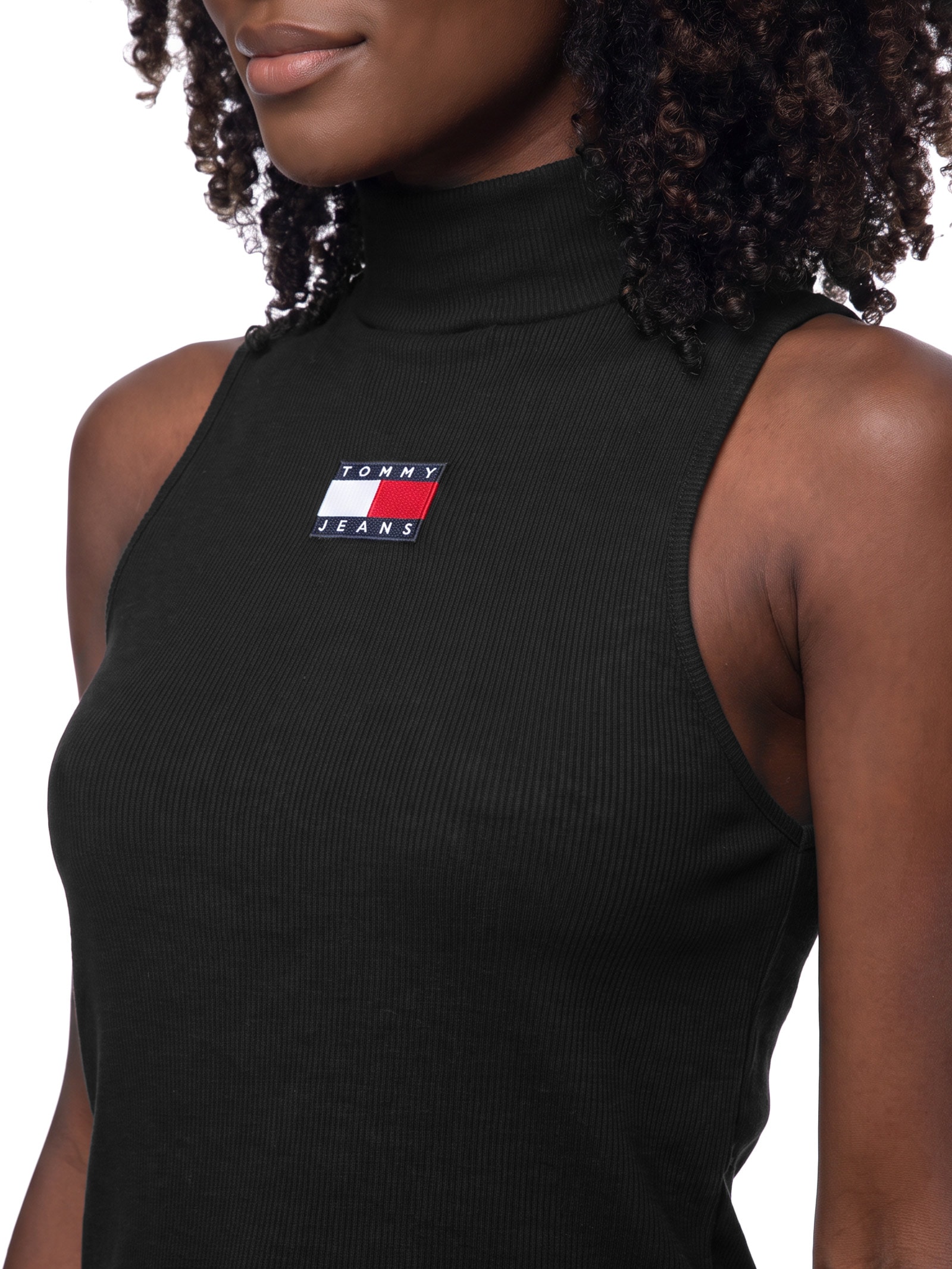 Blusa Feminina Slim Badge Rib Tank Preto Tommy Jeans