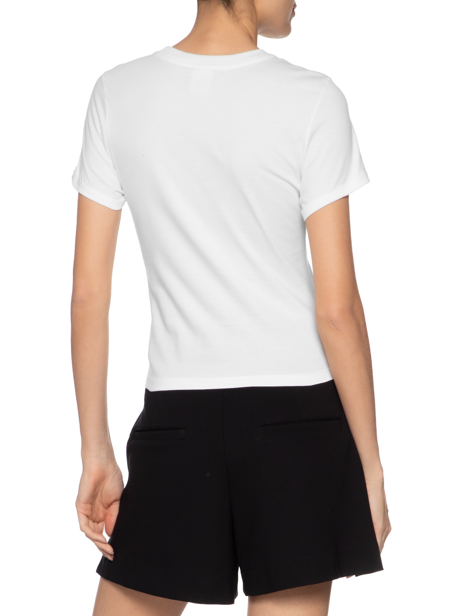 Blusa Feminina Slim Crest Ringer Tee Branco Tommy Jeans