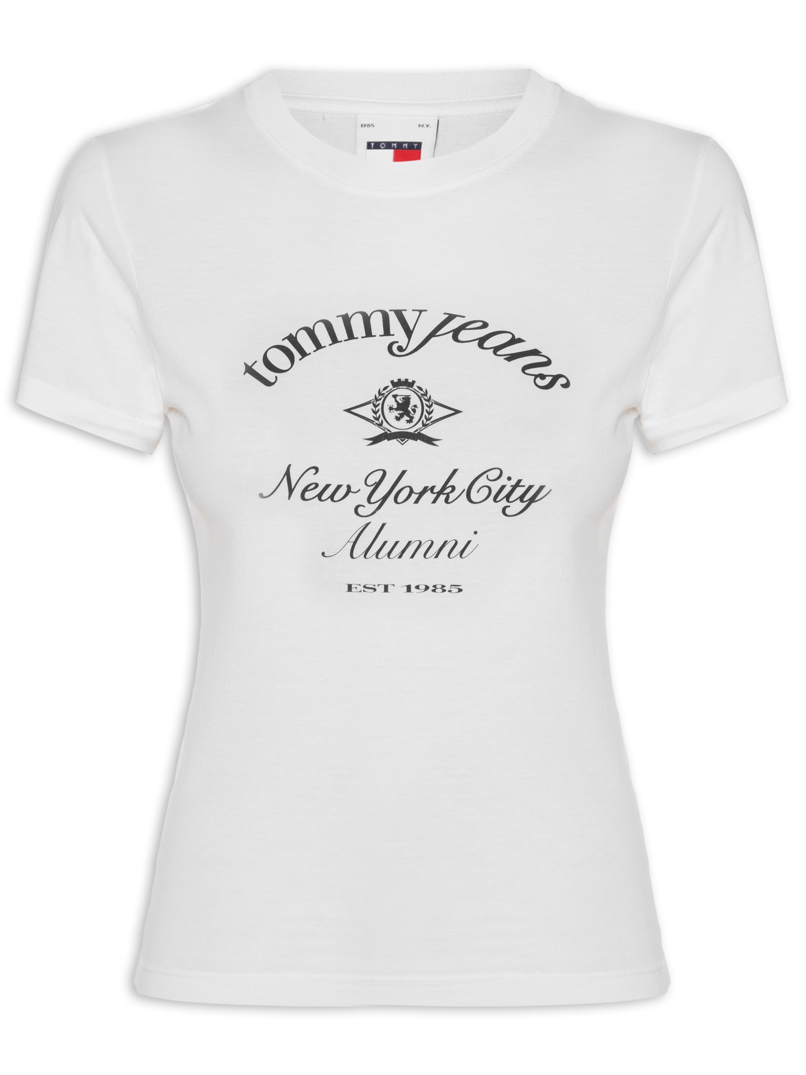 Blusa Feminina Slim Crest Ringer Tee Branco Tommy Jeans