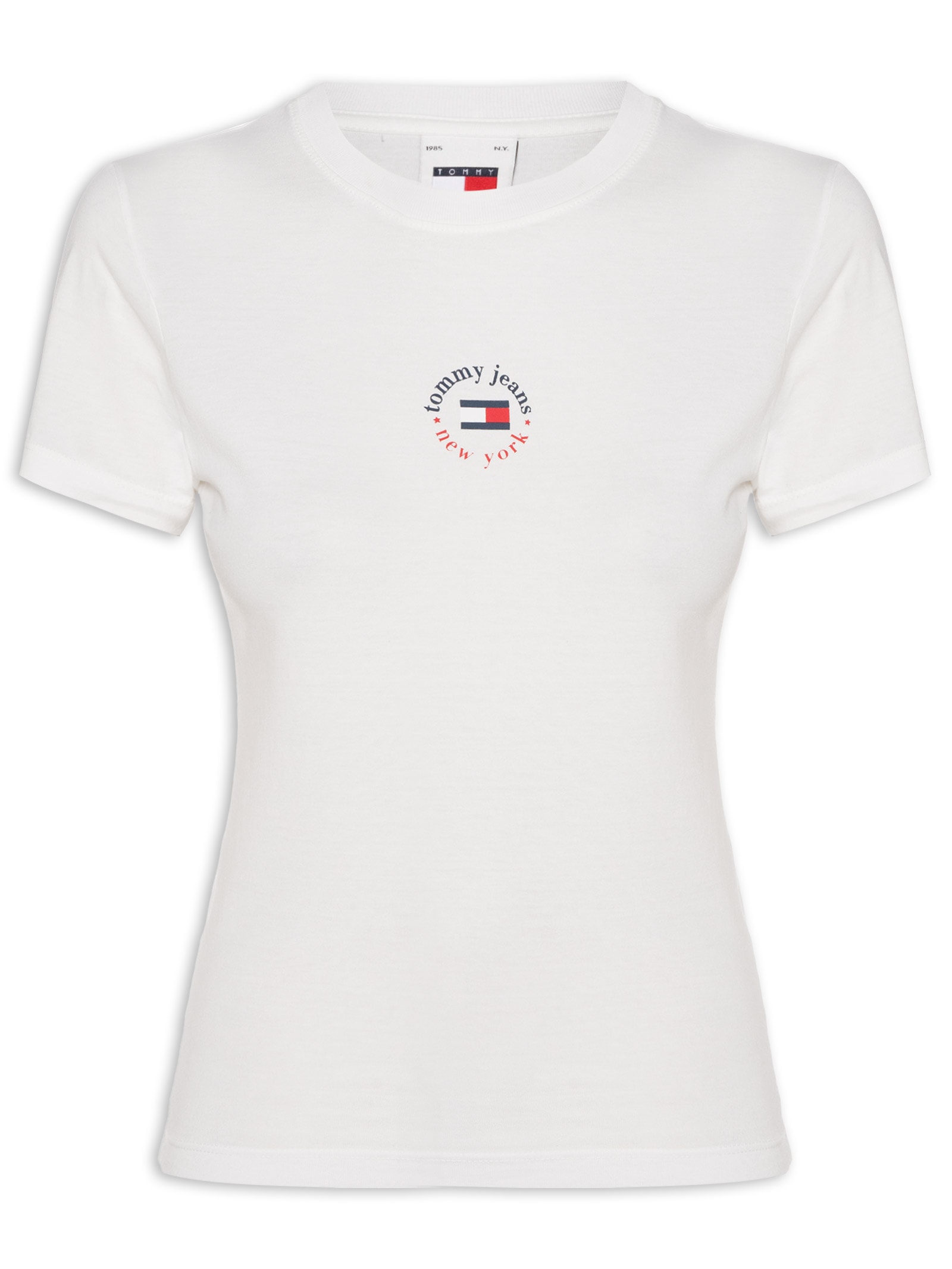 Blusa Feminina Slim Essential Logo Tee 2 Branco Tommy Jeans