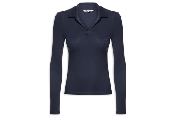 Blusa Feminina Slim Essential Rib Ls – Azul
