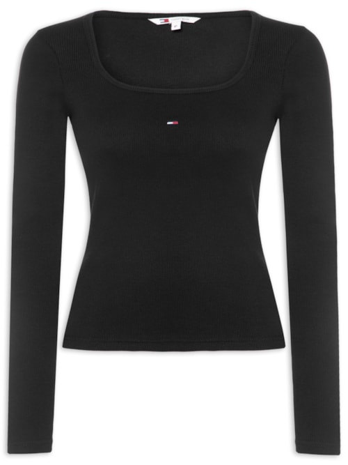 Blusa Feminina Slim Soft Rib - Preto