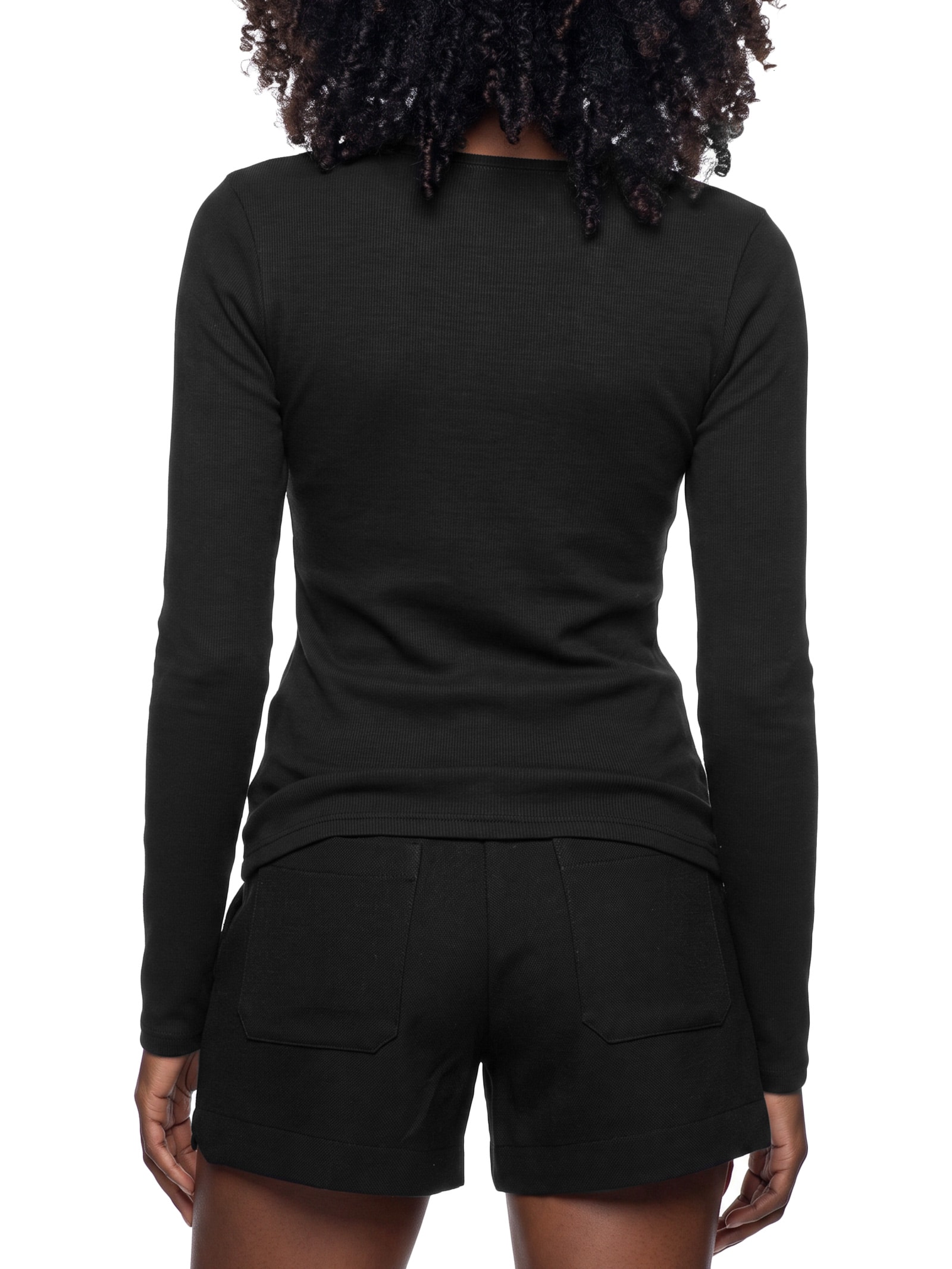 Blusa Feminina Slim Soft Rib Preto Tommy Jeans