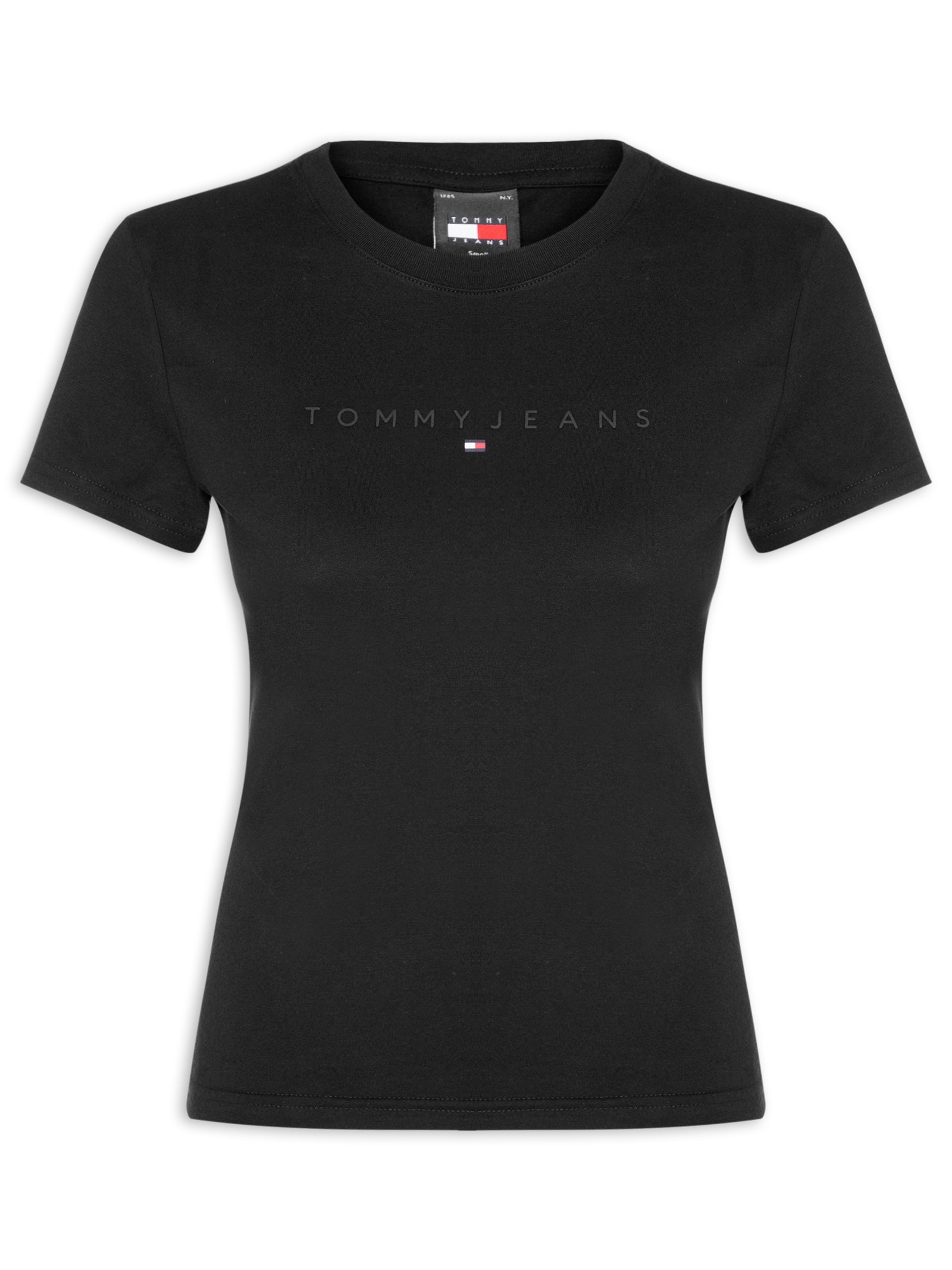 Blusa Feminina Slim Tonal Linear Tee Next Preto Tommy Jeans