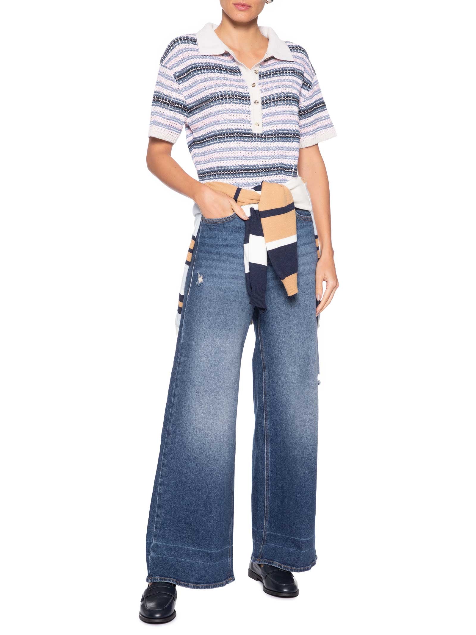 Blusa Feminina Taina Manga Curta  Azul Le Lis
