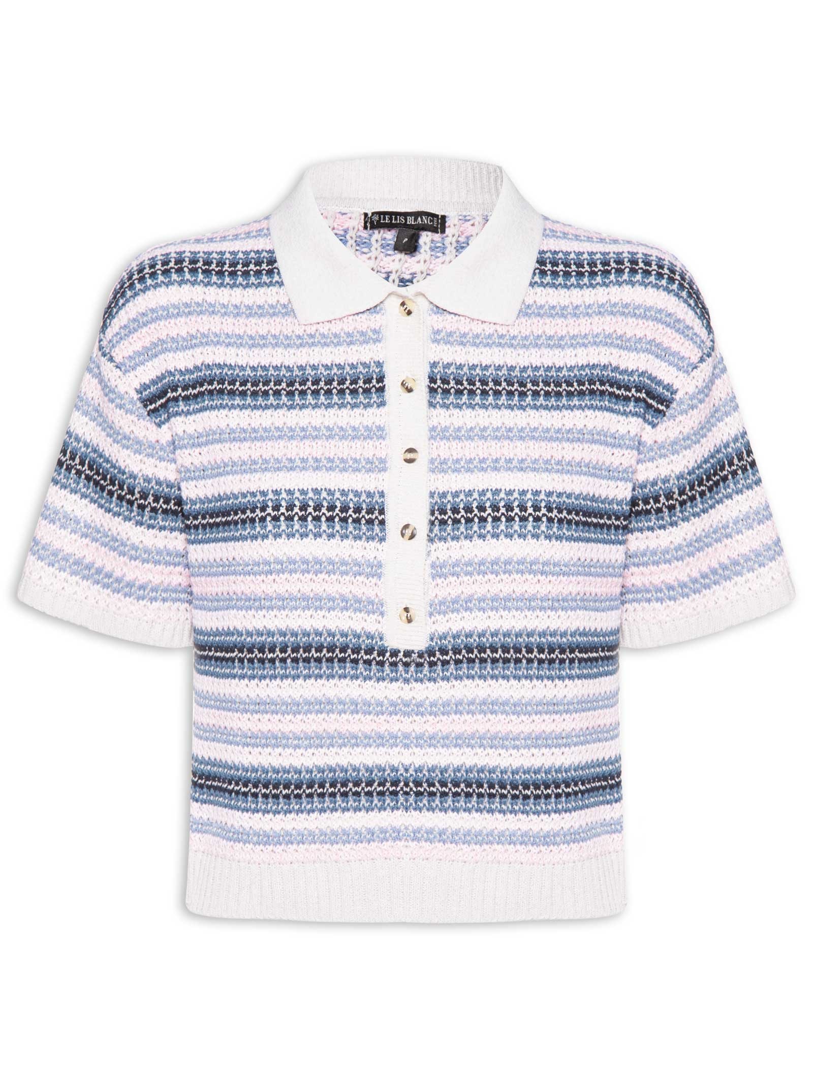 Blusa Feminina Taina Manga Curta  – Azul Le Lis