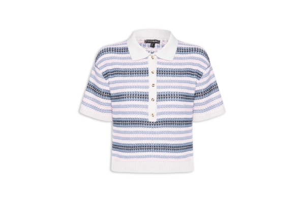 Blusa Feminina Taina Manga Curta  – Azul