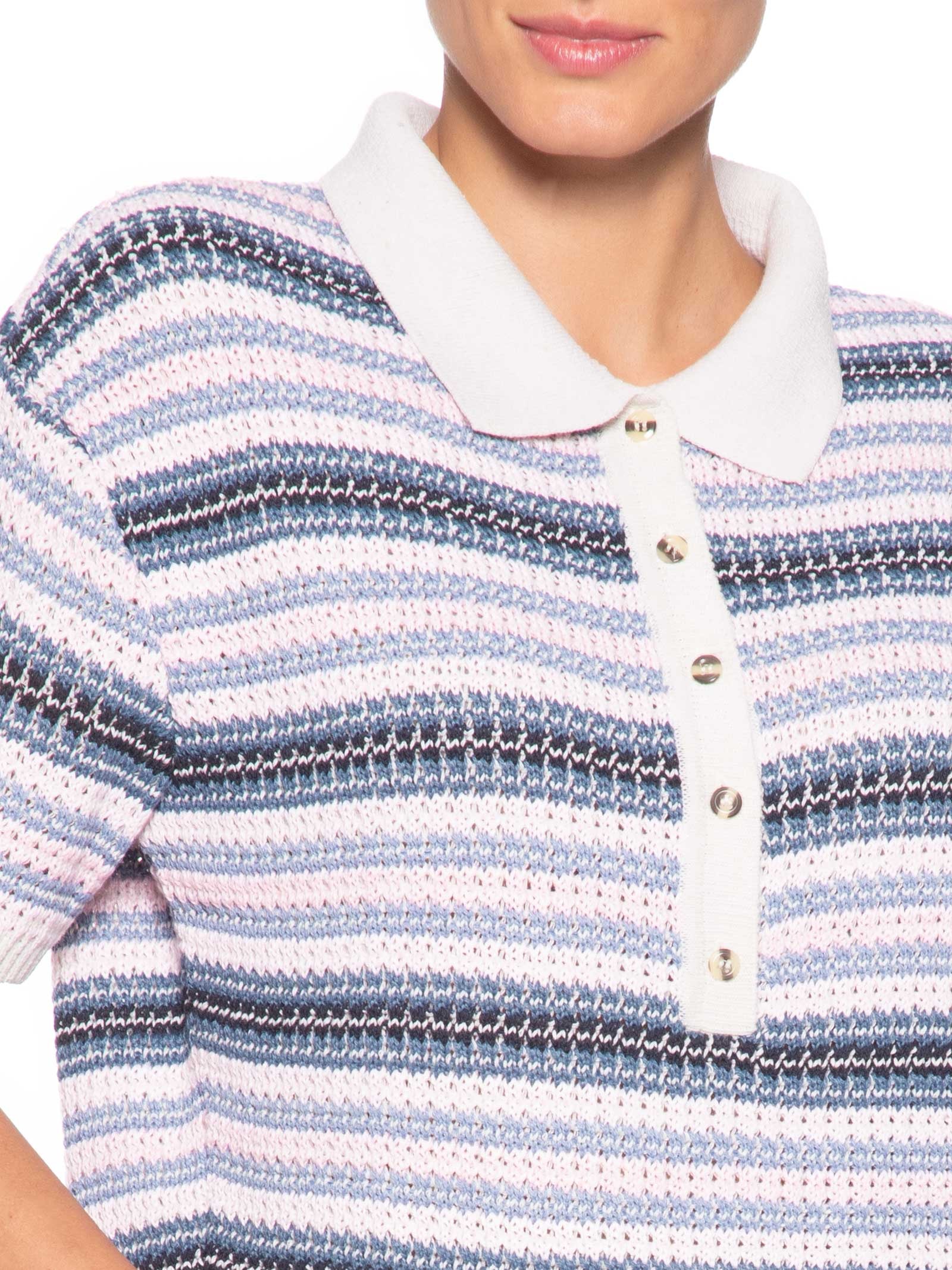 Blusa Feminina Taina Manga Curta  – Azul Le Lis