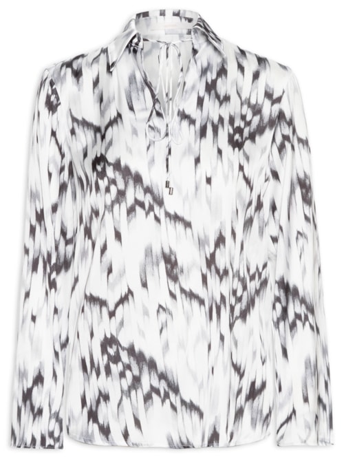Blusa Feminina Tecido Chifon Satin - Preto