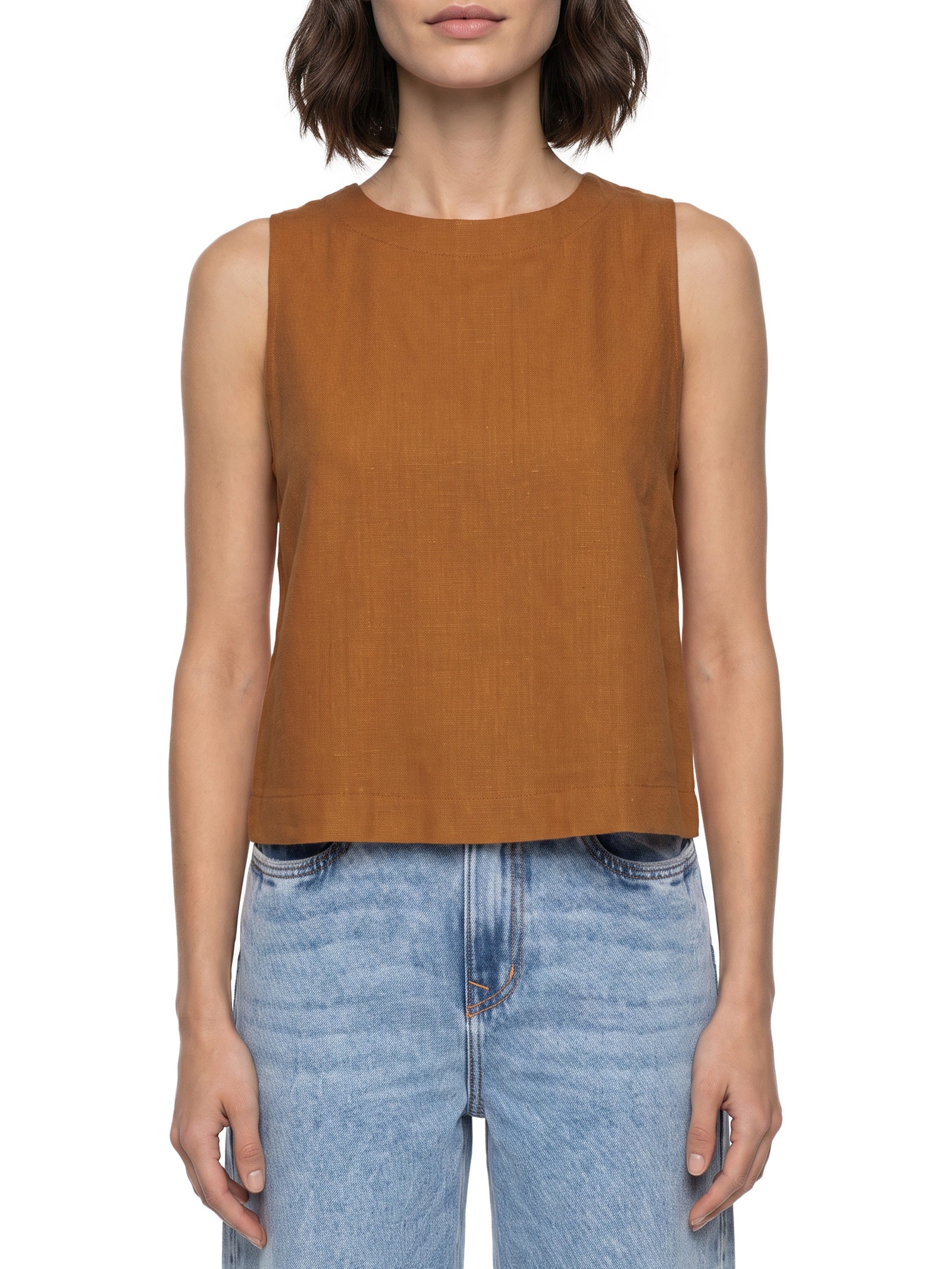 Blusa Feminina Tecido Linho Marrakesh Marrom Lez A Lez