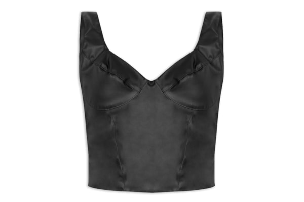Blusa Feminina Tecido Pu - Preto