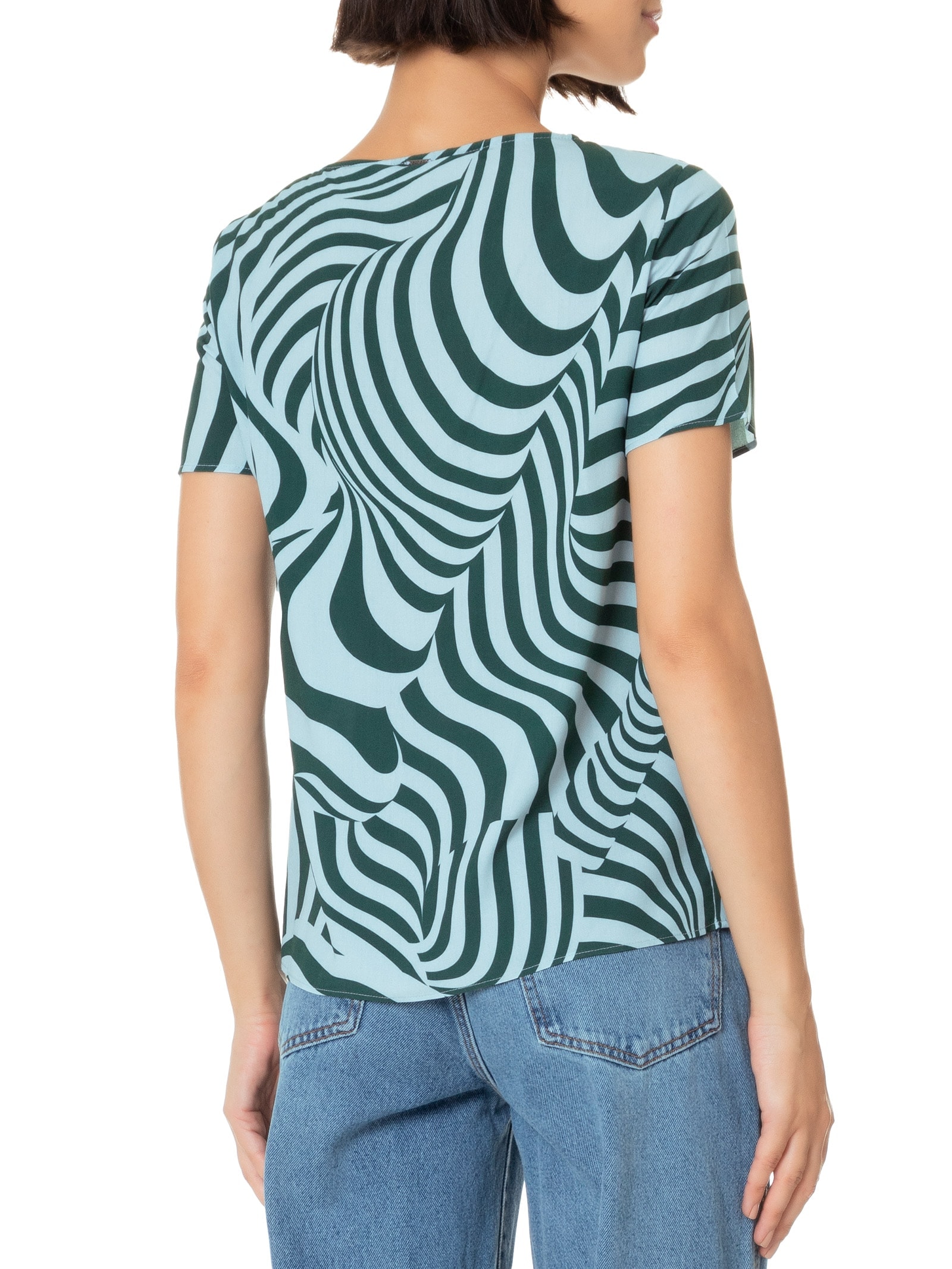 Blusa Feminina Tecido Rayon Bali Azul Lez A Lez