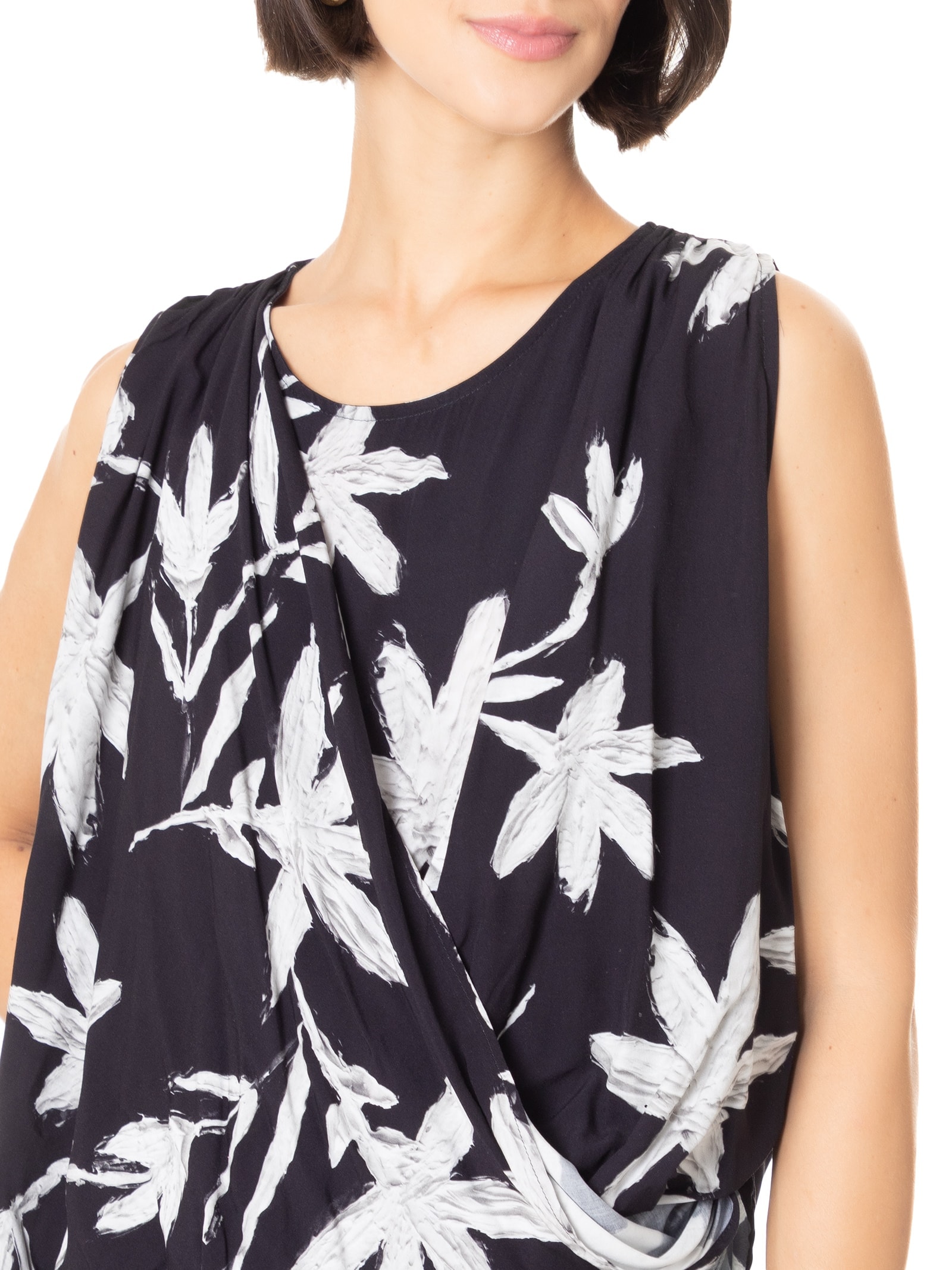 Blusa Feminina Tecido Rayon Bali Preto Lez A Lez