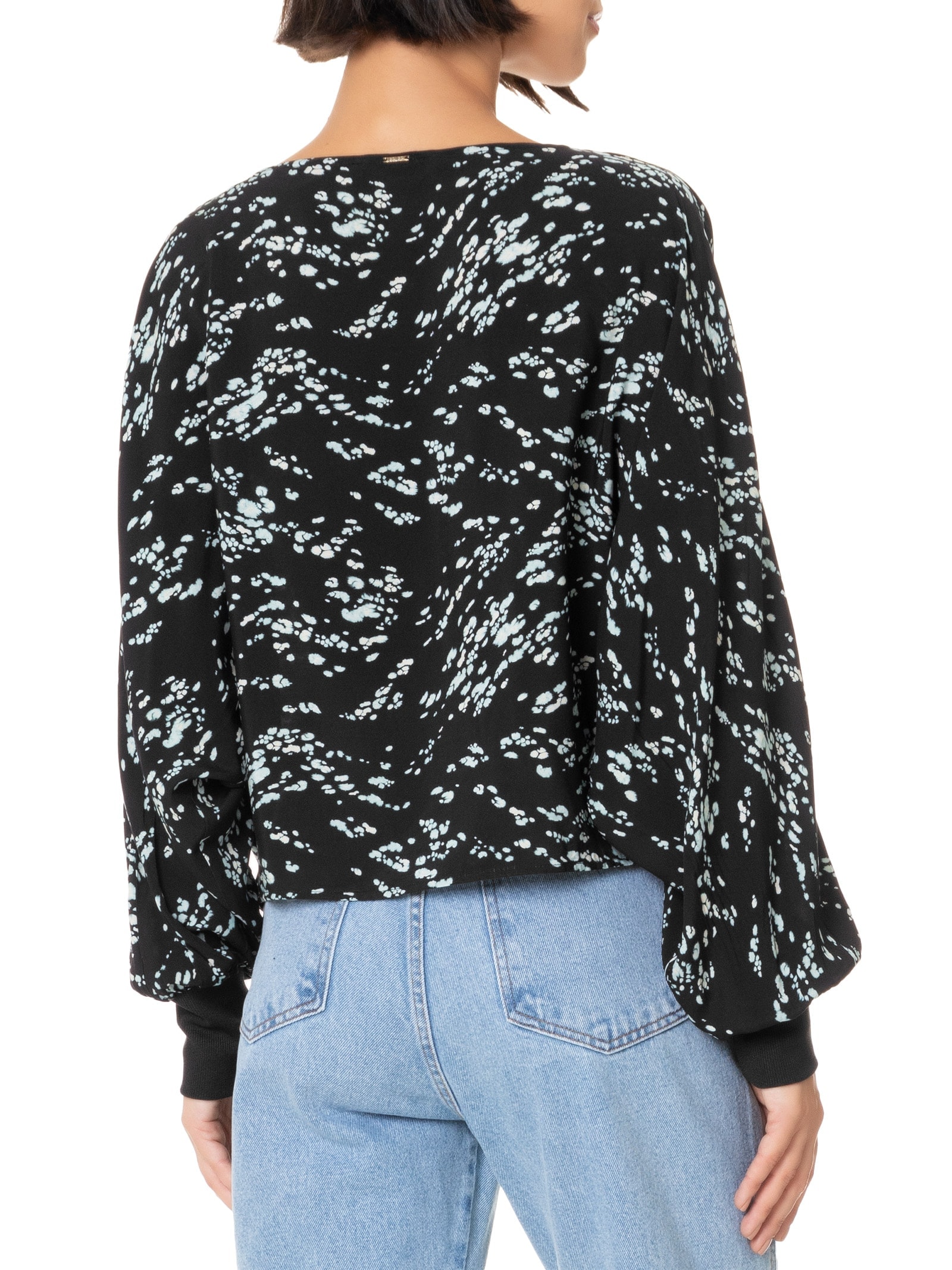 Blusa Feminina Tecido Rayon Bali Preto Lez A Lez