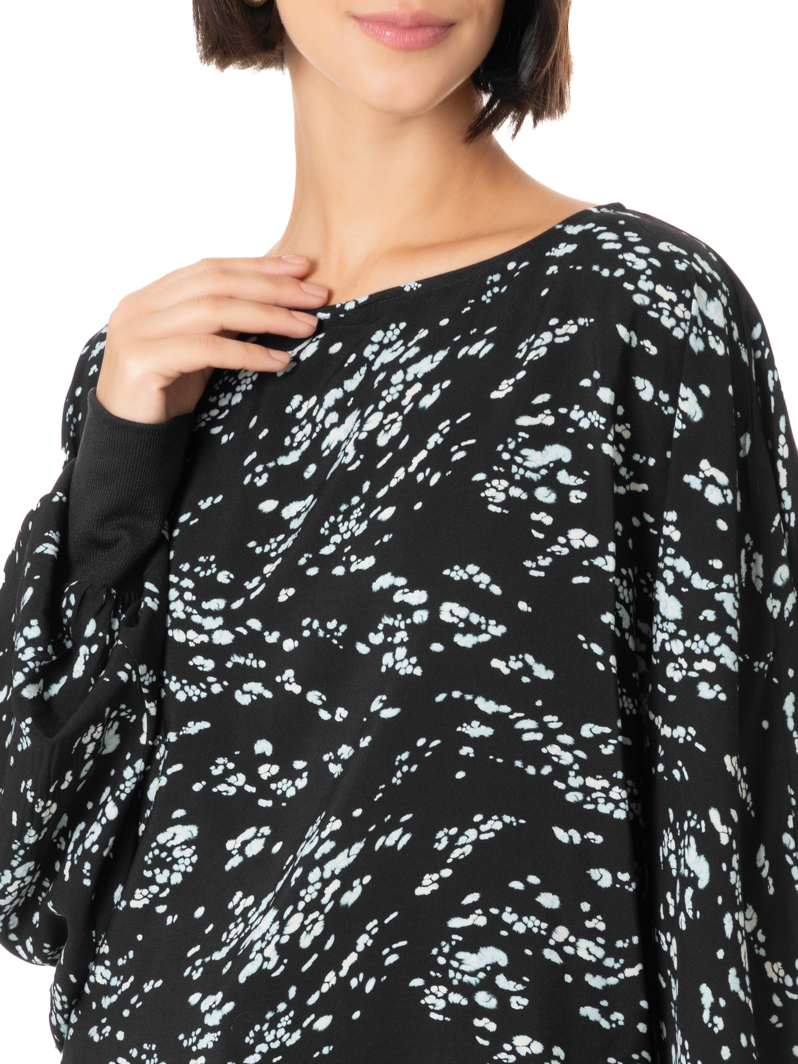 Blusa Feminina Tecido Rayon Bali Preto Lez A Lez