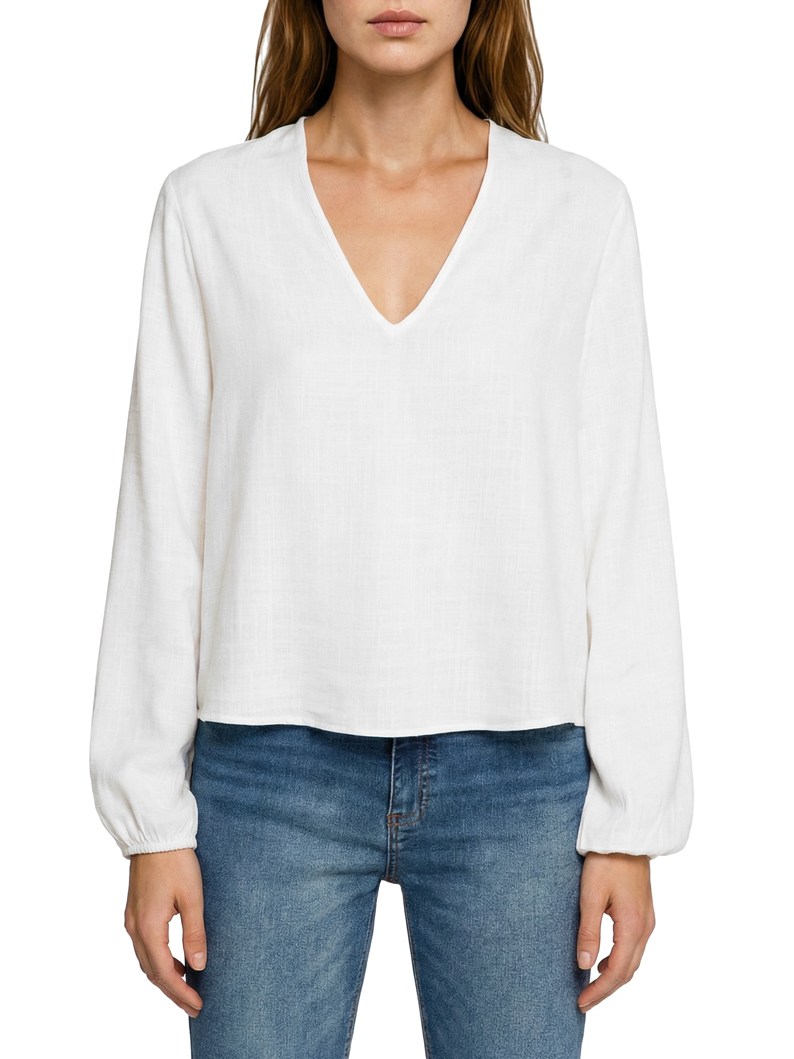 Blusa Feminina Tecido Rayon New Slub Branco Lez A Lez