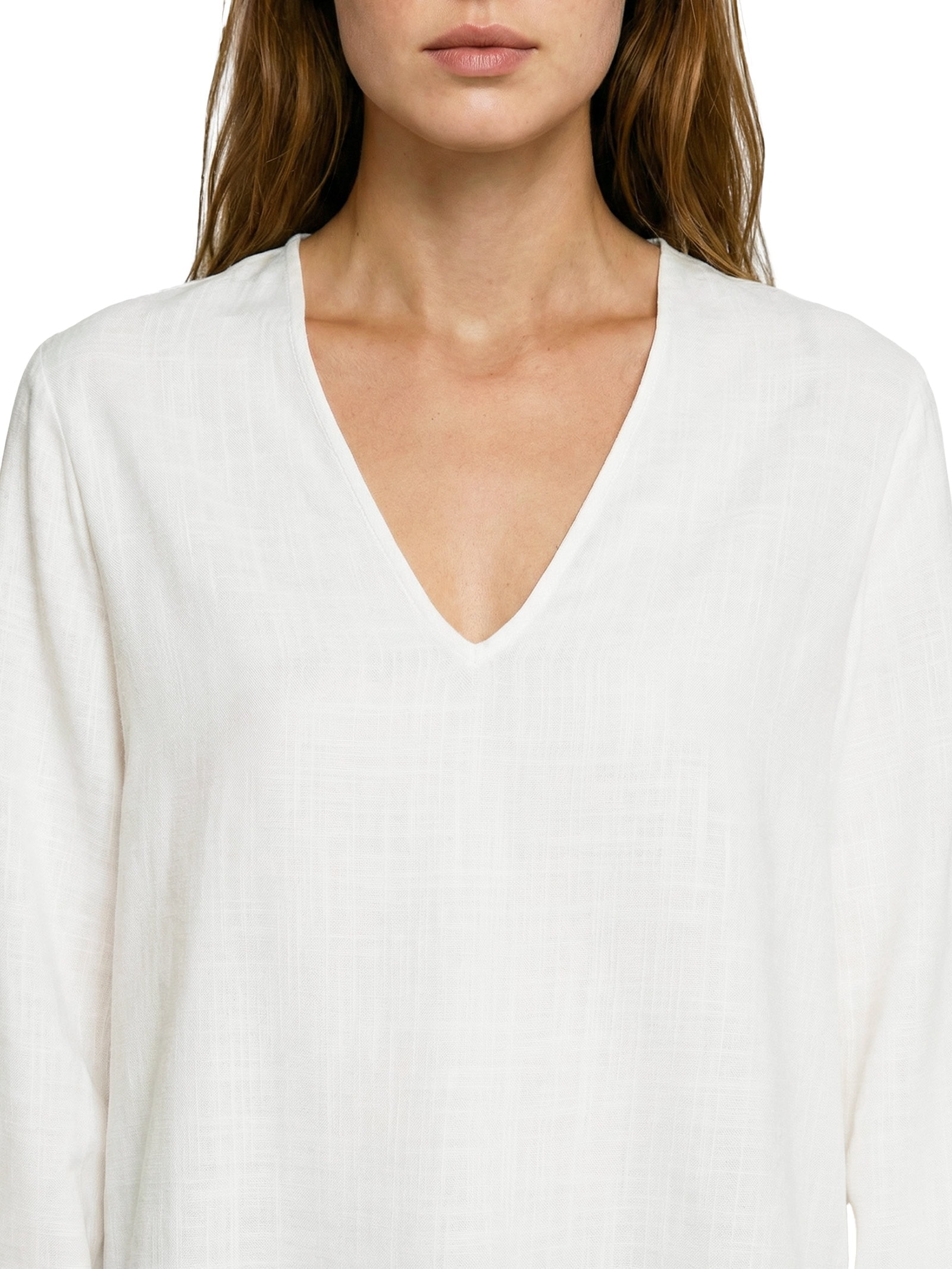 Blusa Feminina Tecido Rayon New Slub Branco Lez A Lez