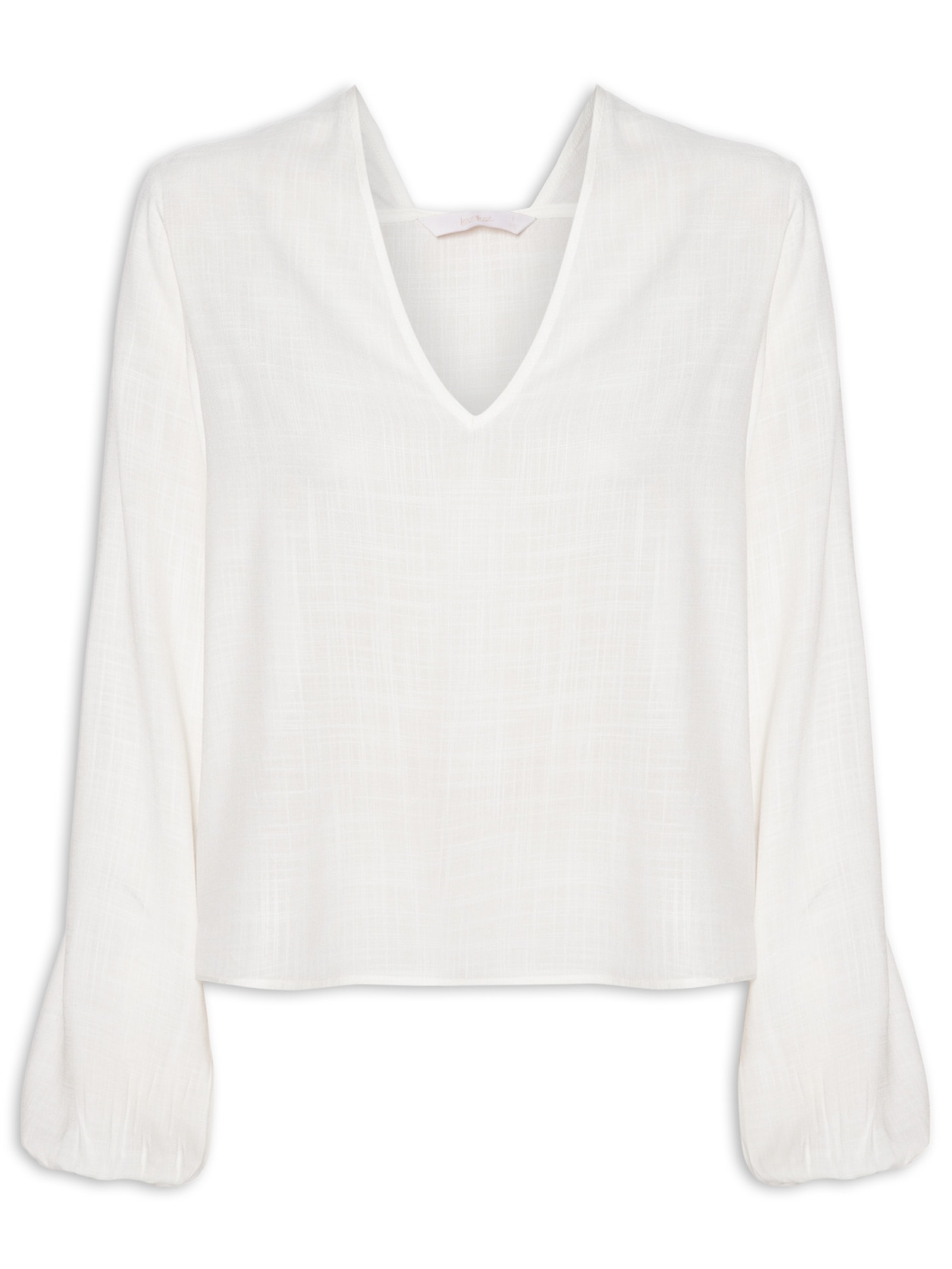 Blusa Feminina Tecido Rayon New Slub Branco Lez A Lez