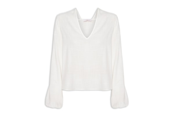 Blusa Feminina Tecido Rayon New Slub - Branco