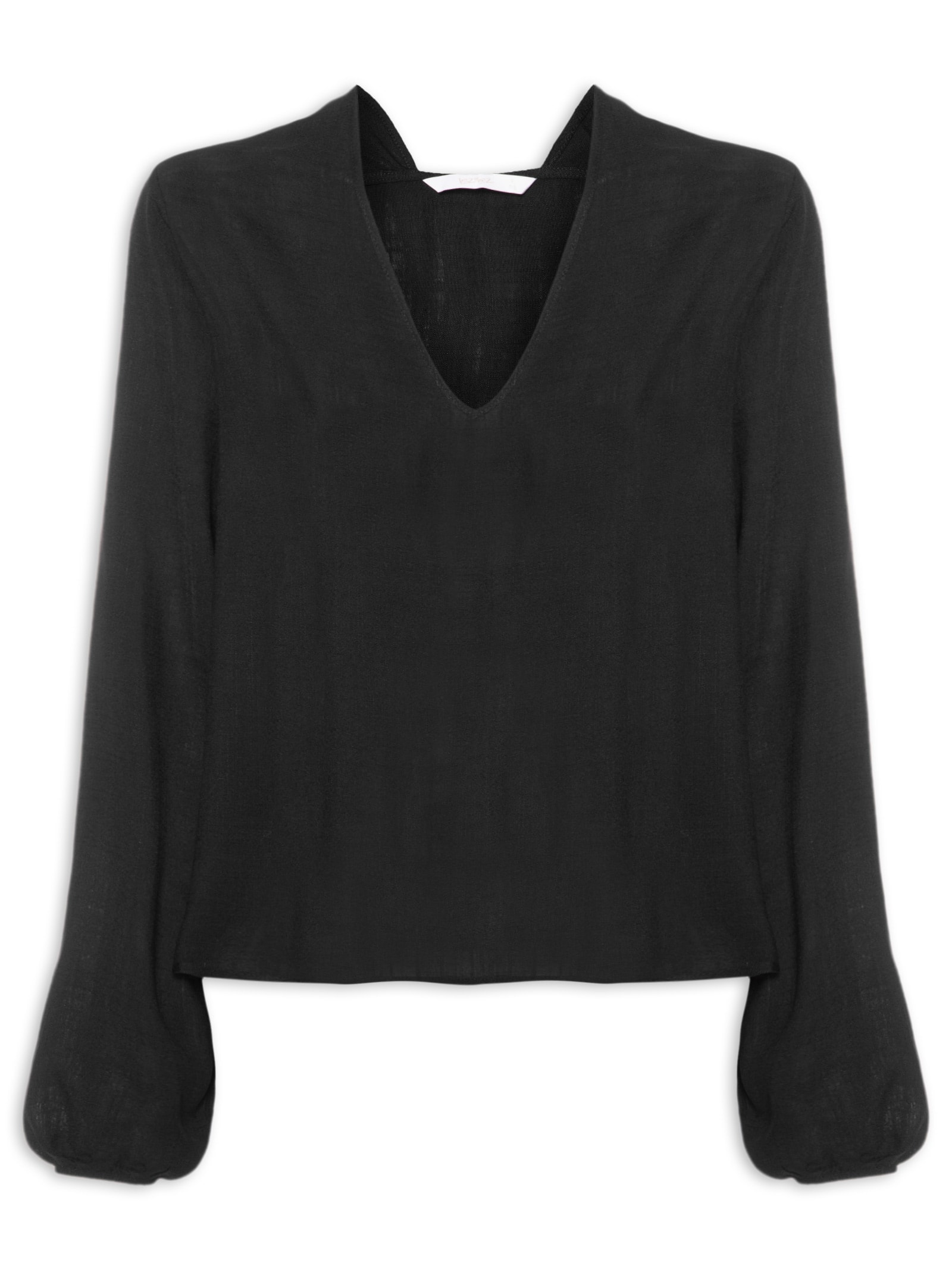 Blusa Feminina Tecido Rayon New Slub Preto Lez A Lez