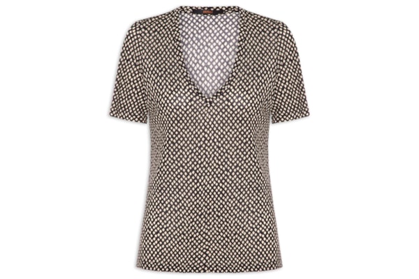 Blusa Feminina Tee Decote V Manga Curta - Preto
