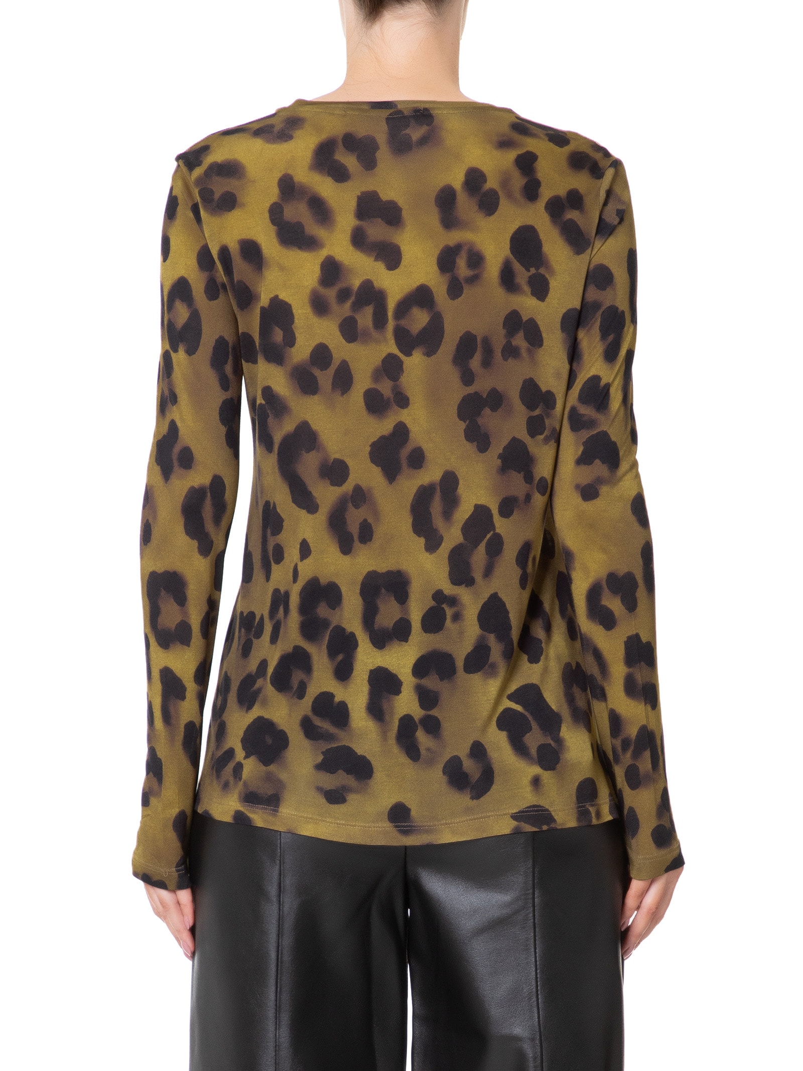 Blusa Feminina Tee Decote V Manga Longa Onça Sombra Animal Print Animale