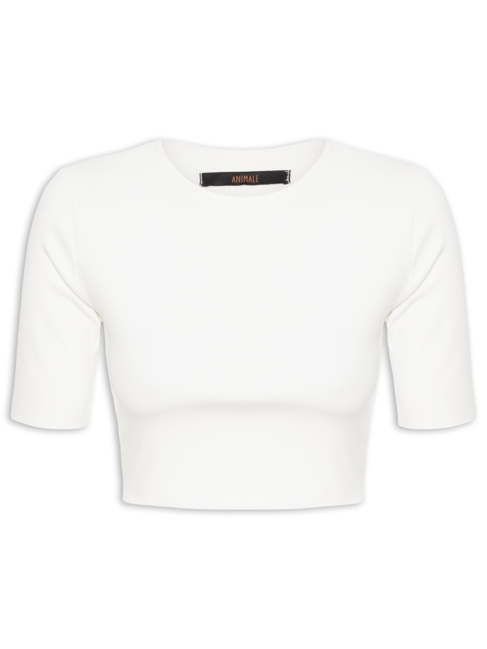Blusa Feminina Tee Manga Média Cropped Branco Animale
