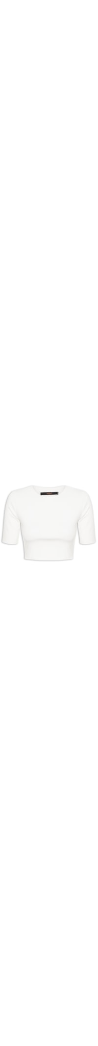 Blusa Feminina Tee Manga Média Cropped - Branco