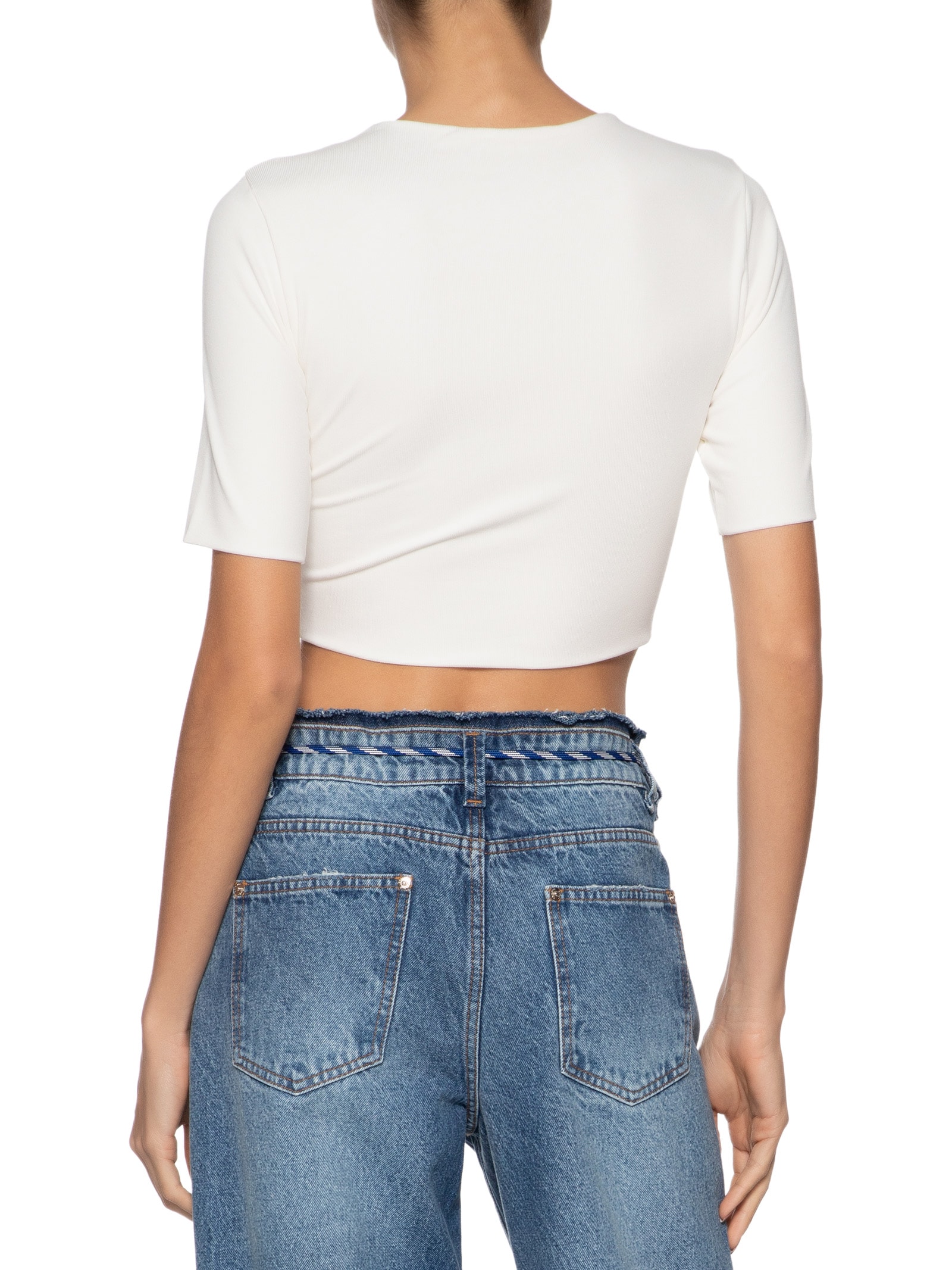 Blusa Feminina Tee Manga Média Cropped Branco Animale