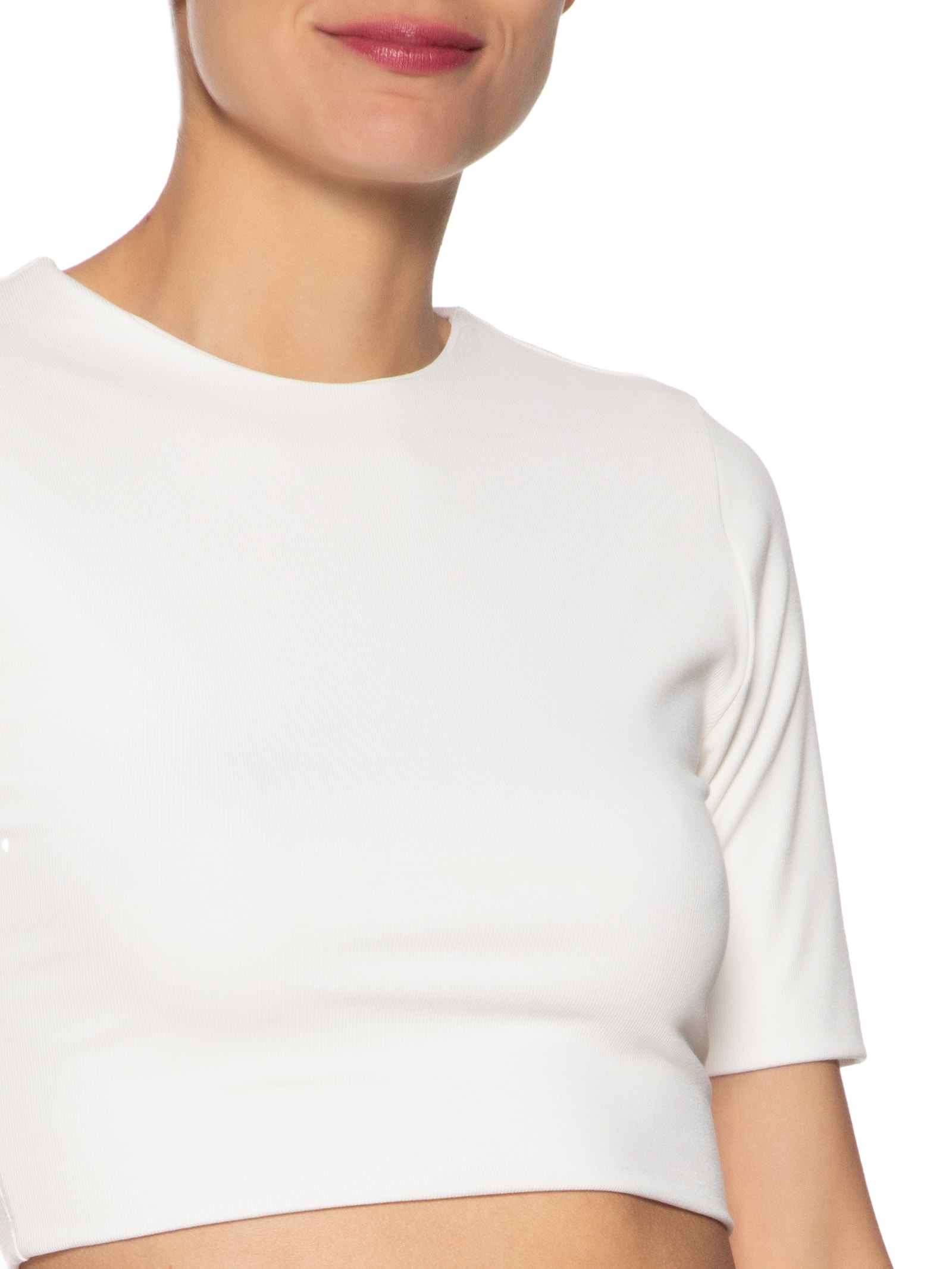 Blusa Feminina Tee Manga Média Cropped Branco Animale
