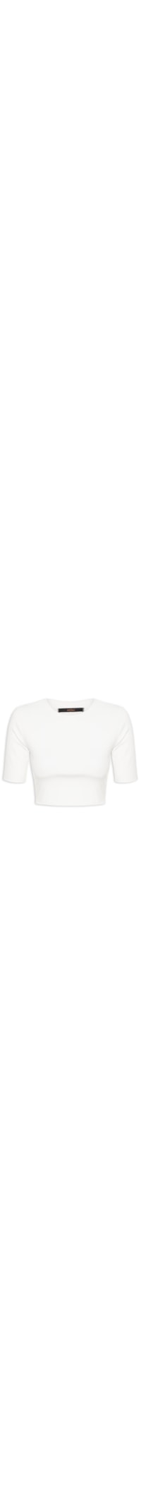 Blusa Feminina Tee Manga Média Cropped - Branco