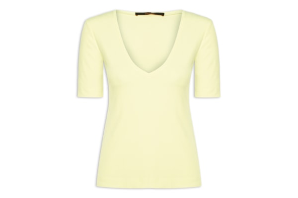 Blusa Feminina Tee Manga Média Decote V - Verde