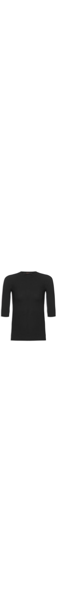 Blusa Feminina Tee Manga Média - Preto