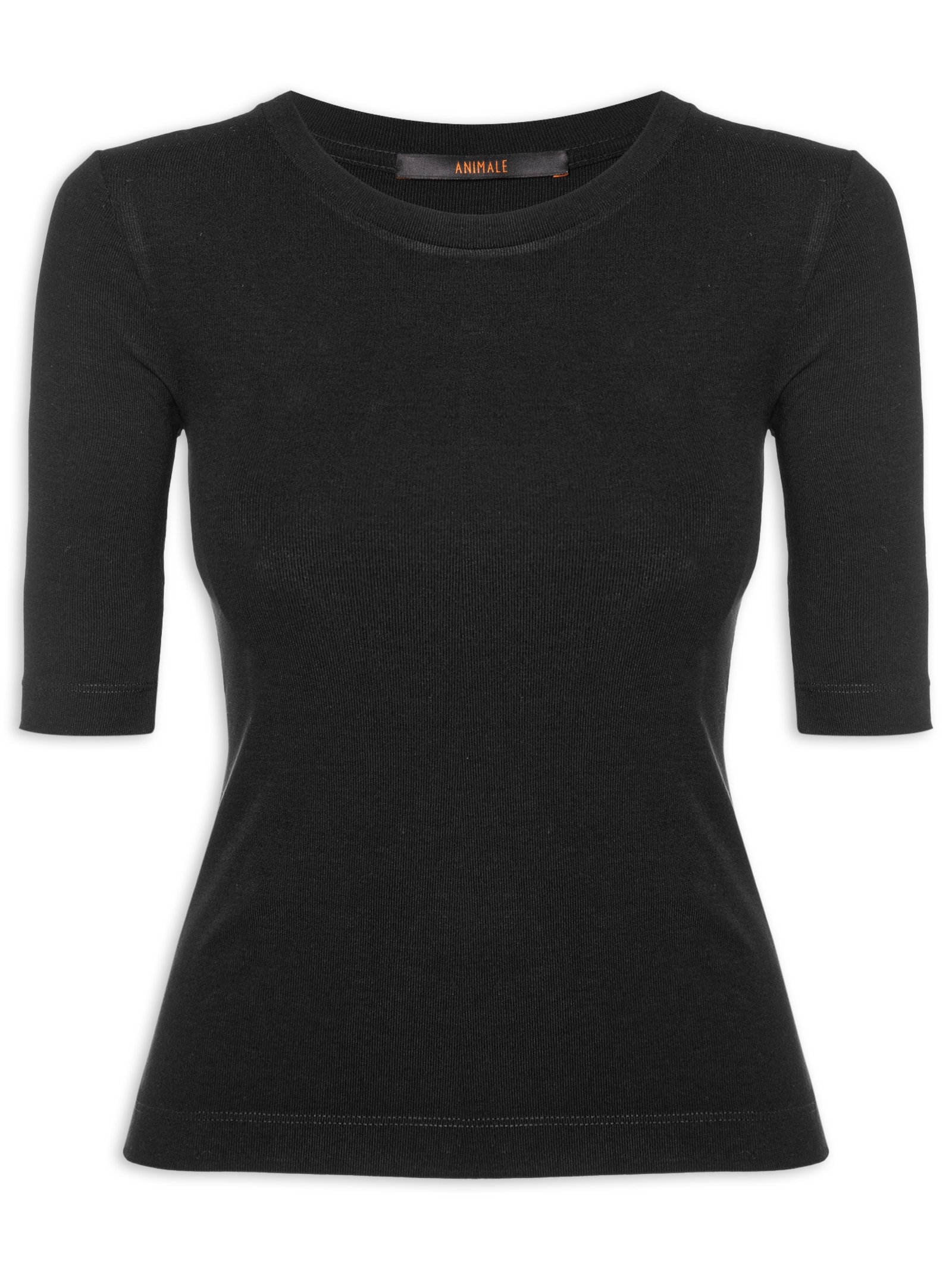 Blusa Feminina Tee Manga Média Preto Animale
