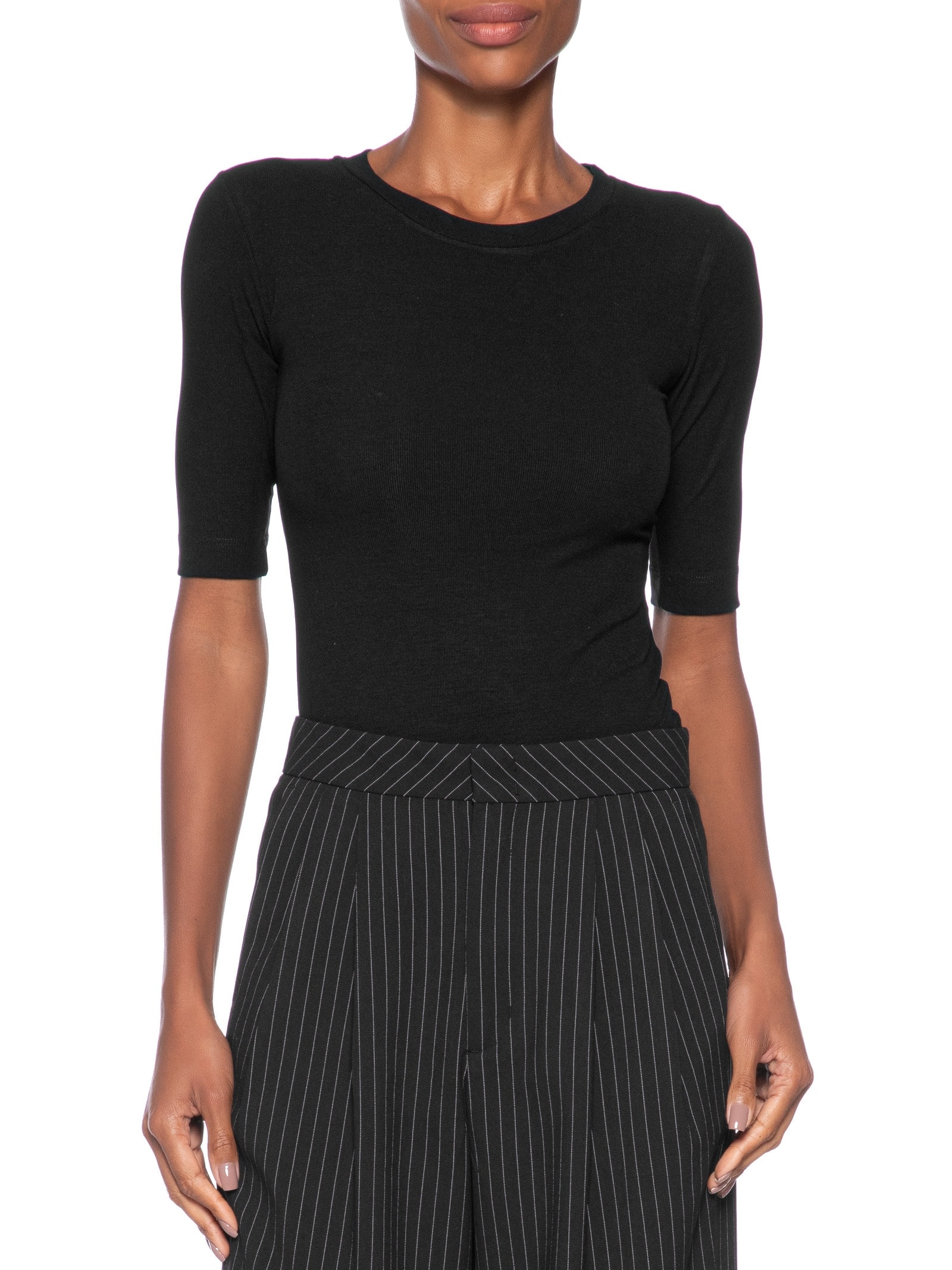 Blusa Feminina Tee Manga Média Preto Animale