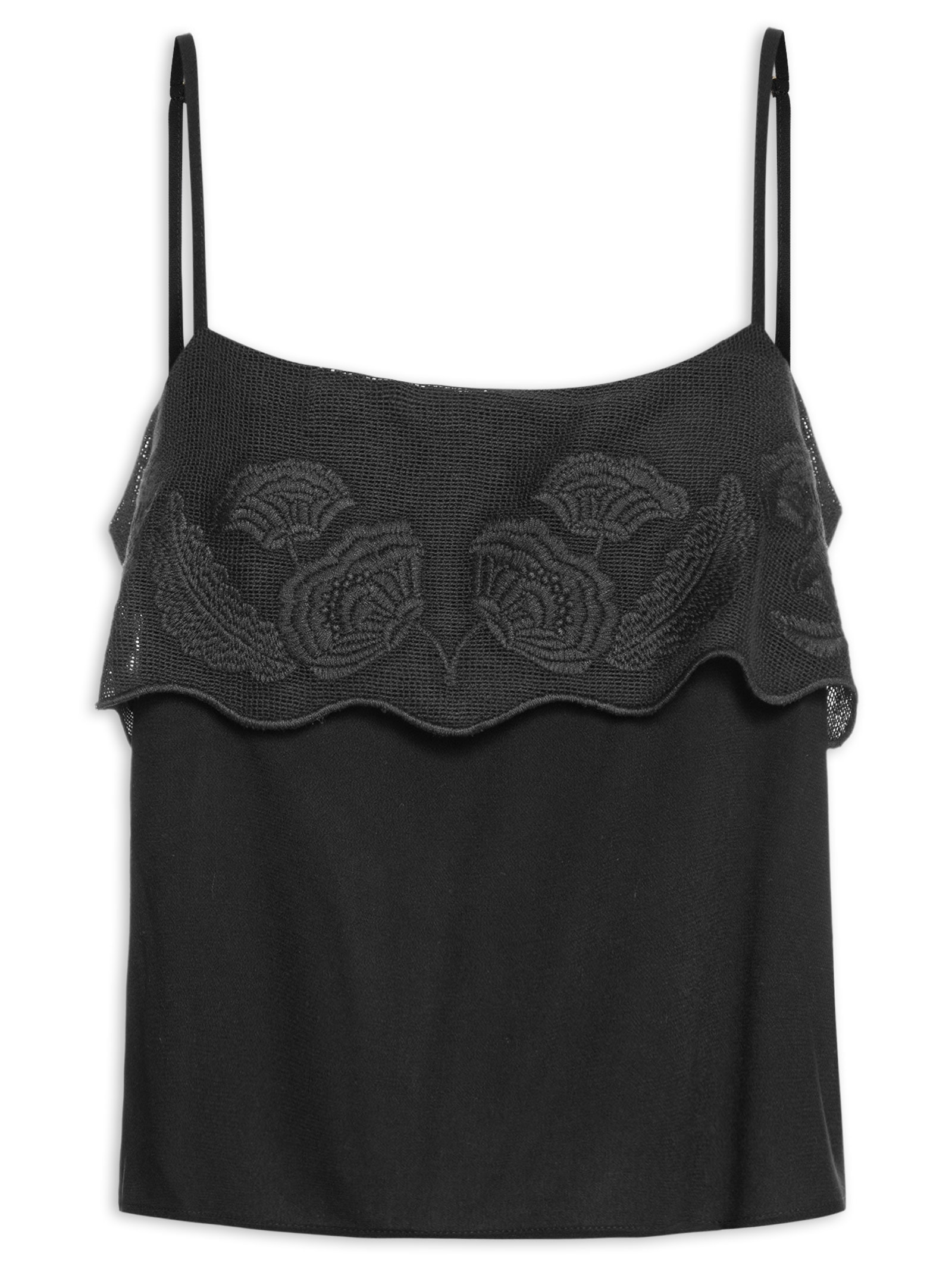 Blusa Feminina Tela Bordado – Preto Dress To