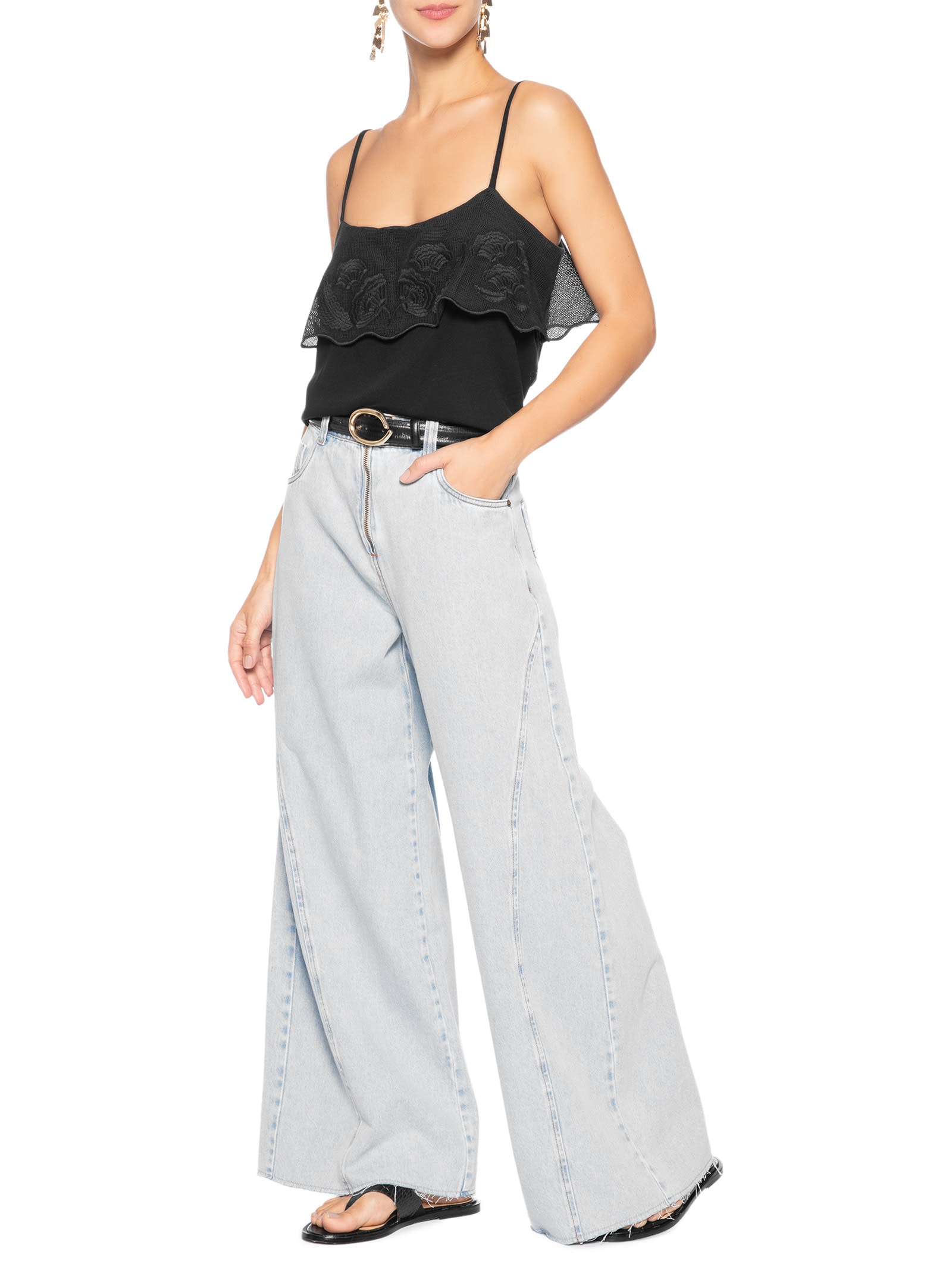 Blusa Feminina Tela Bordado – Preto Dress To