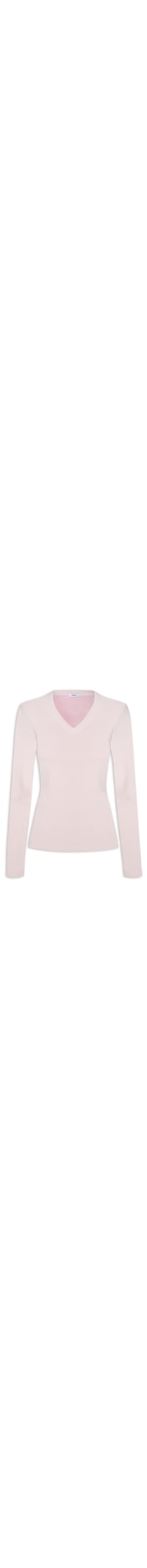 Blusa Feminina Térmica Decote V Com Forro Aveludado - Rosa