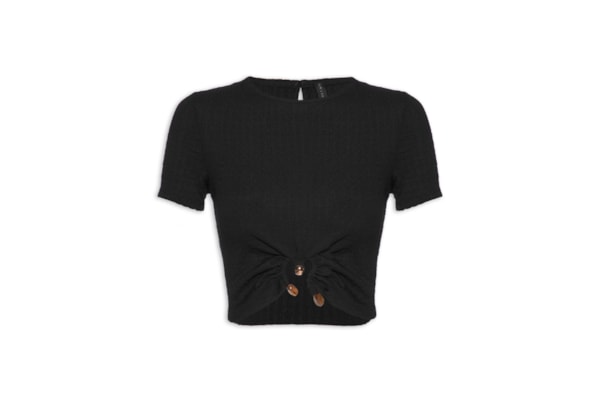 Blusa Feminina Texturizada - Preto